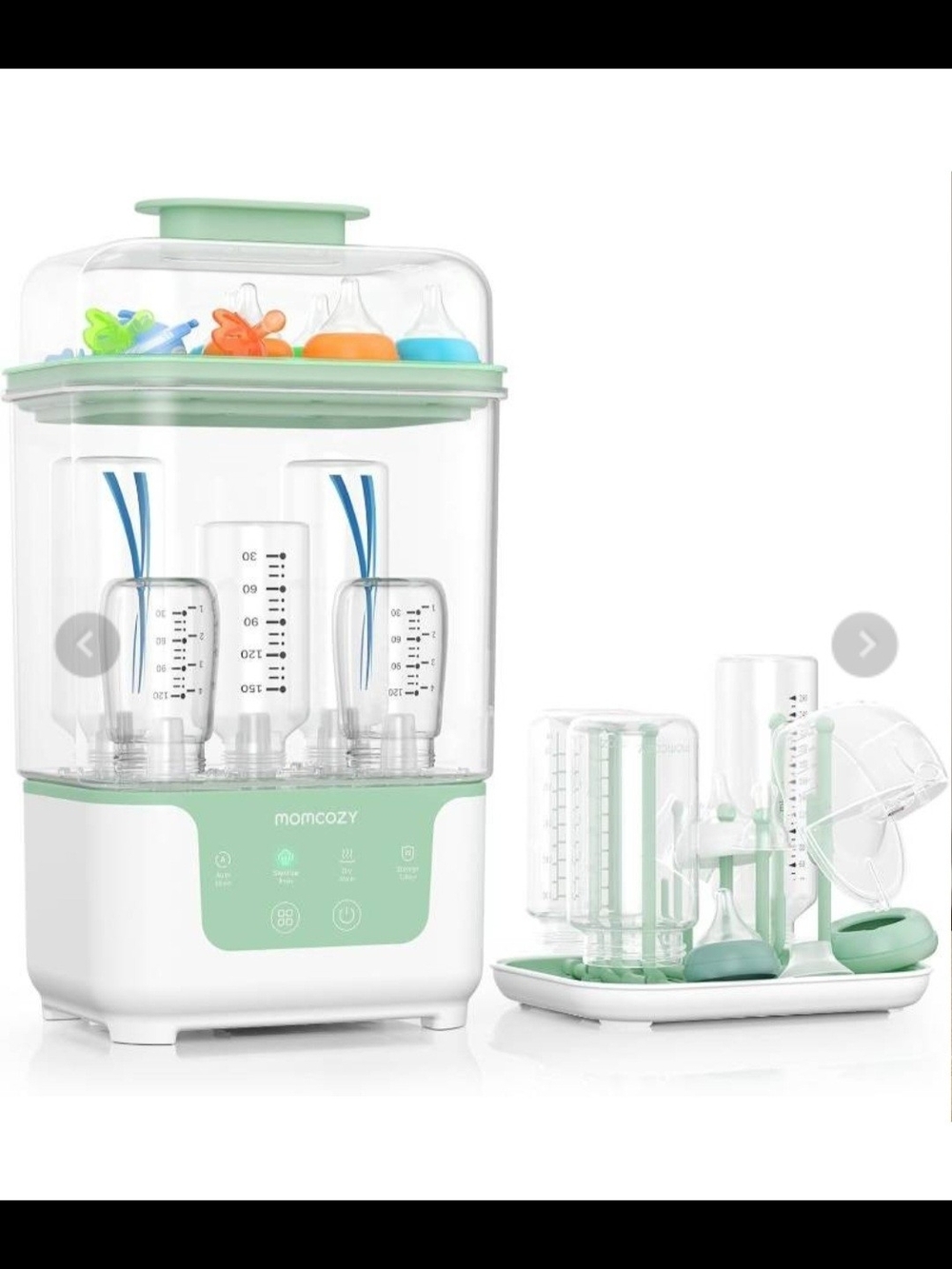 Momcozy Electric Baby Bottle Sterilizer & Dryer - Mint/White